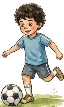 Child playing soccer